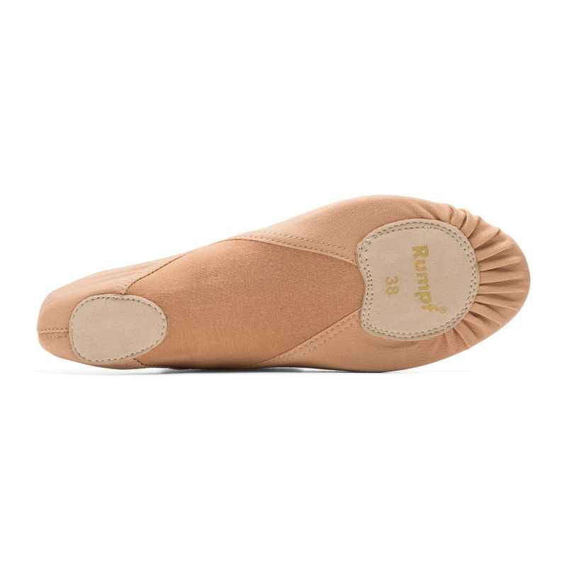 elastisches Leinen-Ballettschläppchen beige