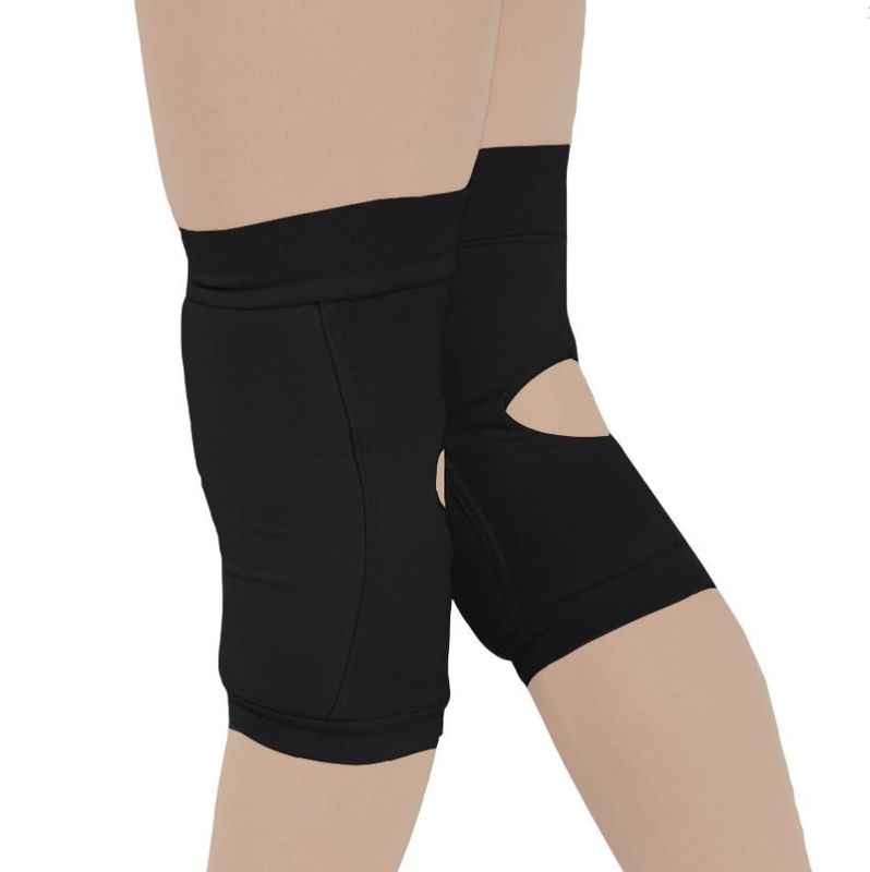 Knieschoner für Gymnastik und Tanz aus Baumwolle schwarz