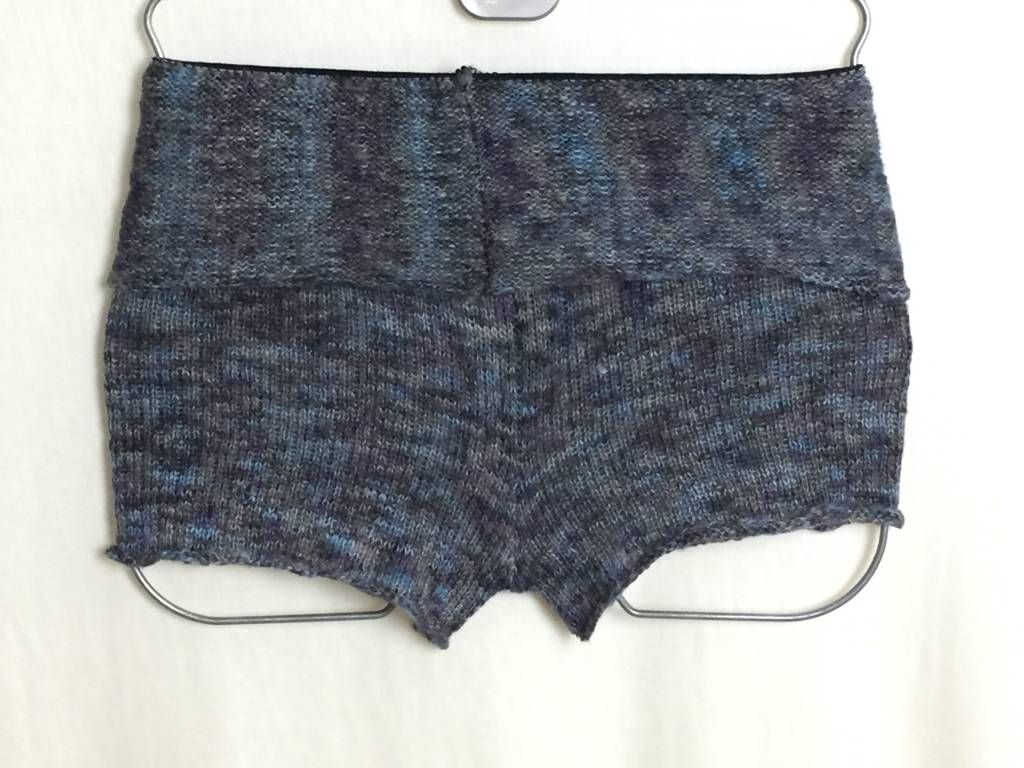 gestrickte Wärmeshorts mit Wolle grau meliert