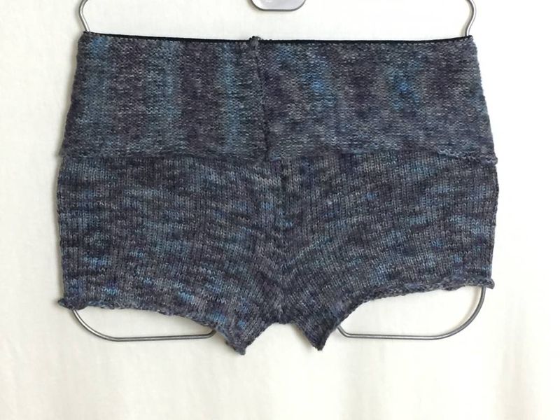 gestrickte Wärmeshorts mit Wolle grau meliert