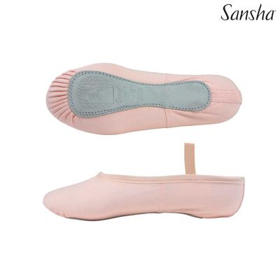 Kinder-Ballettschläppchen Leinen rosé medium breit Kinder-Ballettschläppchen Leinen rosé medium breit