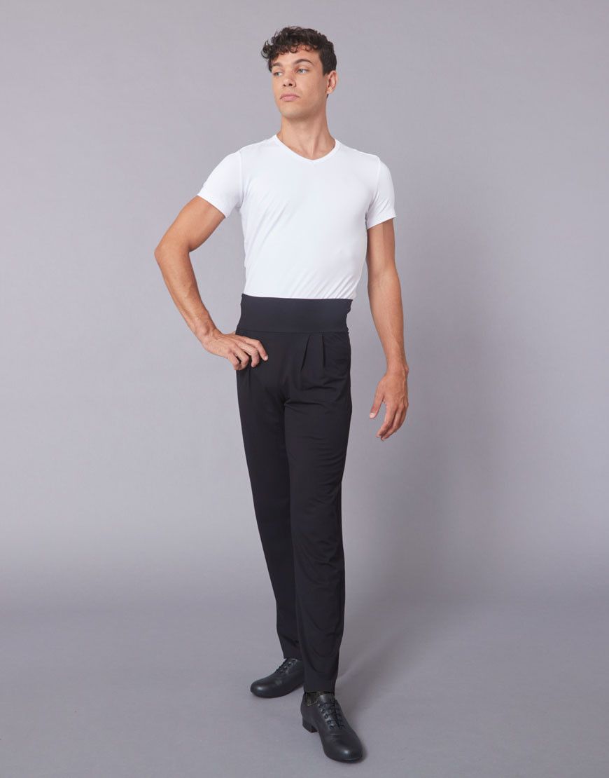 Herren-Tanzhose mit Bundfalten schwarz