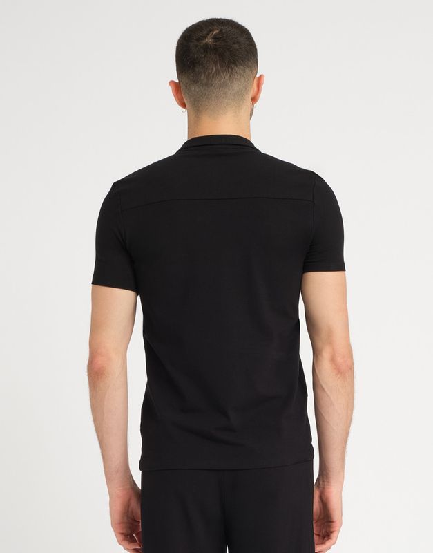 komfortables Herren-Tanzshirt mit Hemdkragen schwarz
