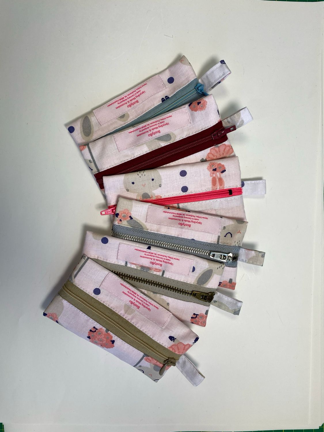 Täschchen mit Reißverschluss &amp; Balletthäschen-Motiv 6 x 13 cm