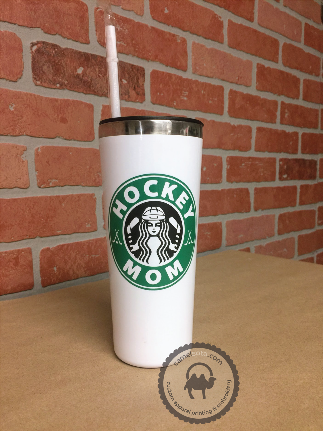 Starbucks Logo Personalized Steel Tumbler for Hockey, Skating, Baseball, Realtor, Football, Swim, Soccer, Lacrosse, Softball, Nurse etc