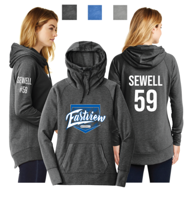 Eastview Baseball Ladies New Era Ladies Tri-BlendPullover Hoodie