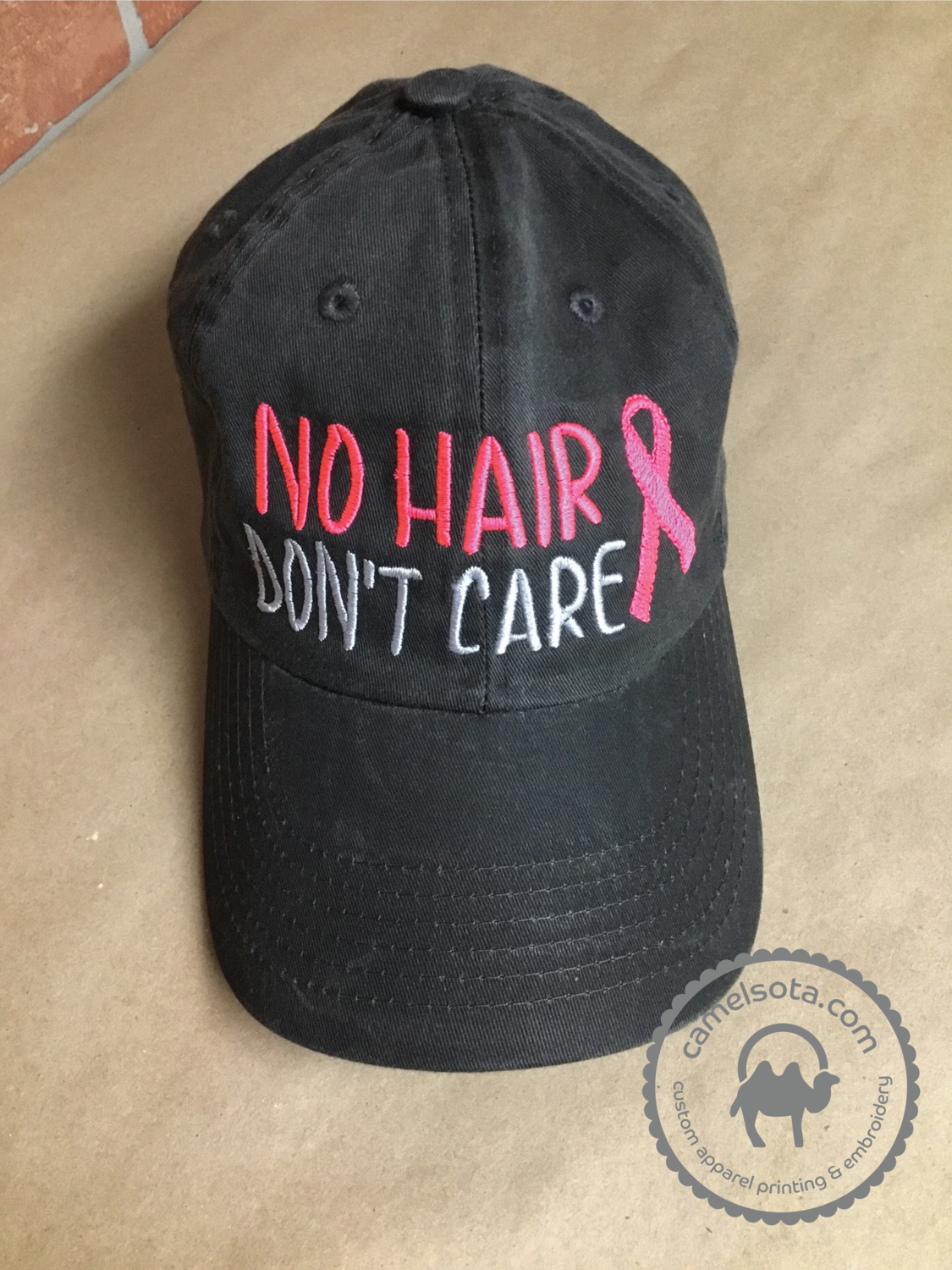 Embroidered No Hair Don't Care Hat