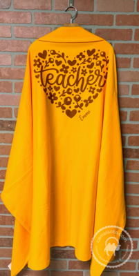 Teacher Heart Sweatshirt Blanket - Customizable with Name