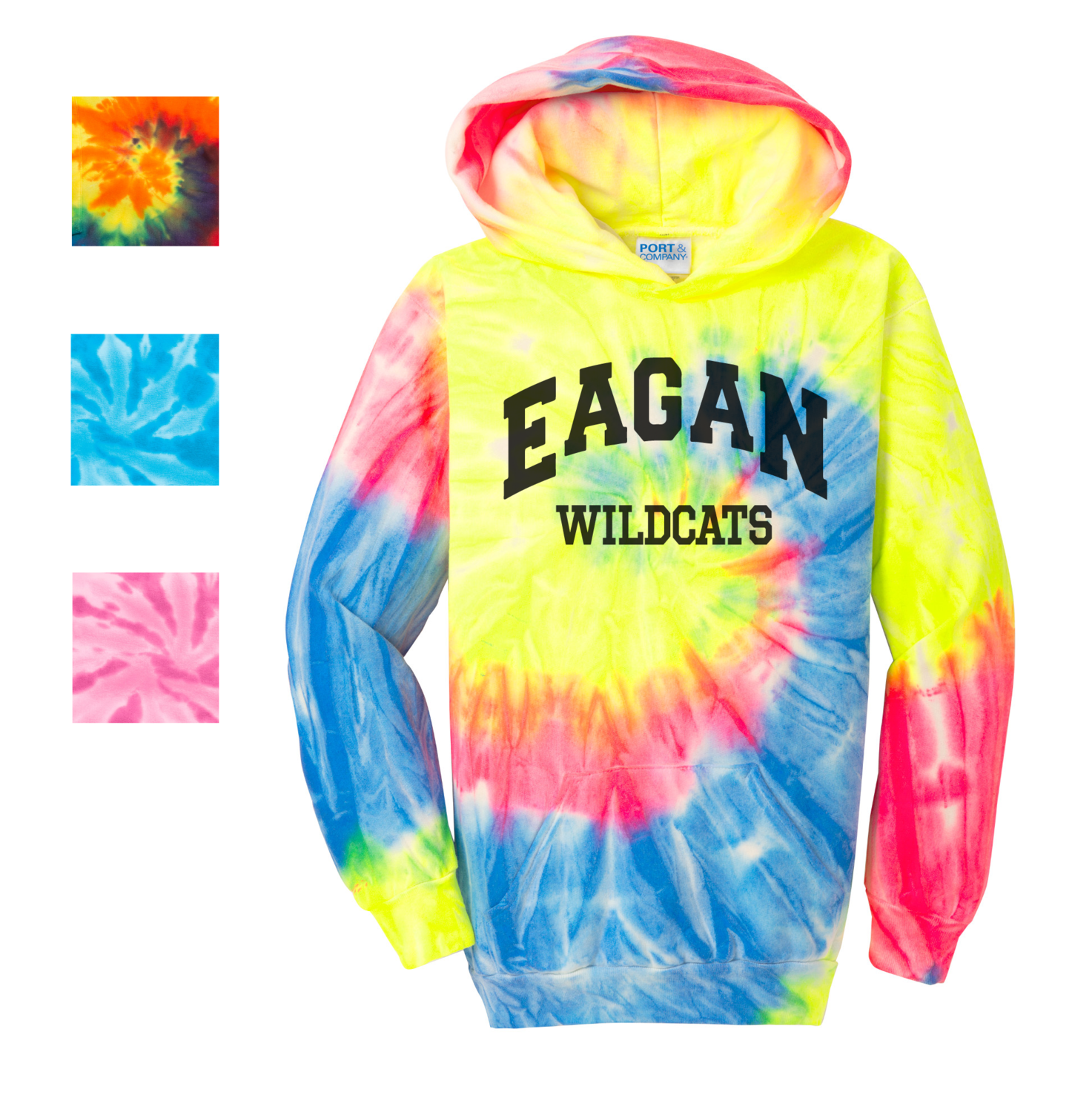 Eagan Wildcat Port & Company® Tie-Dye Pullover Hoodie