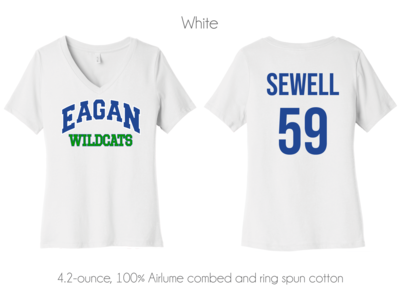 Eagan Wildcats Bella+Canvas Women’s Relaxed Short Sleeve V-Neck Tee