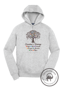 Grandma Tree Blessings Heavyweight Hoodie with Grandkids Names