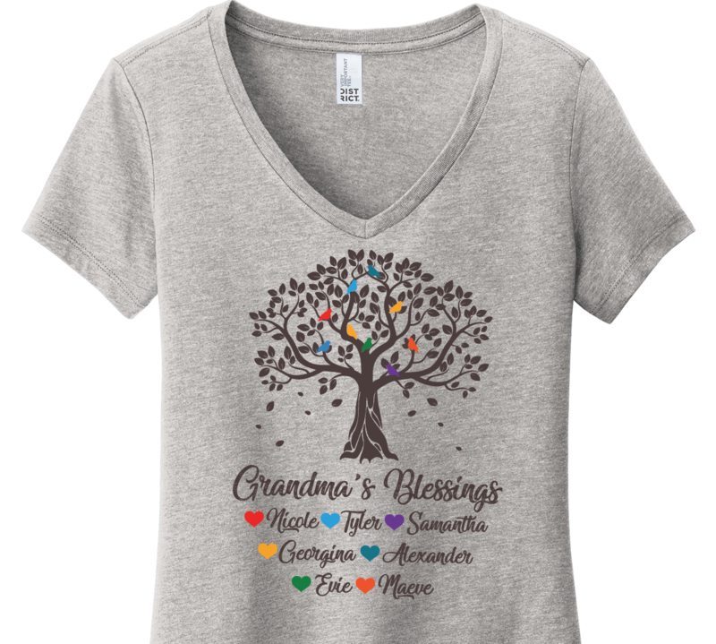 Grandma Tree Blessings Shirts with Grandkids Names