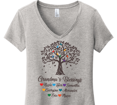 Grandma Tree Blessings Shirts with Grandkids Names