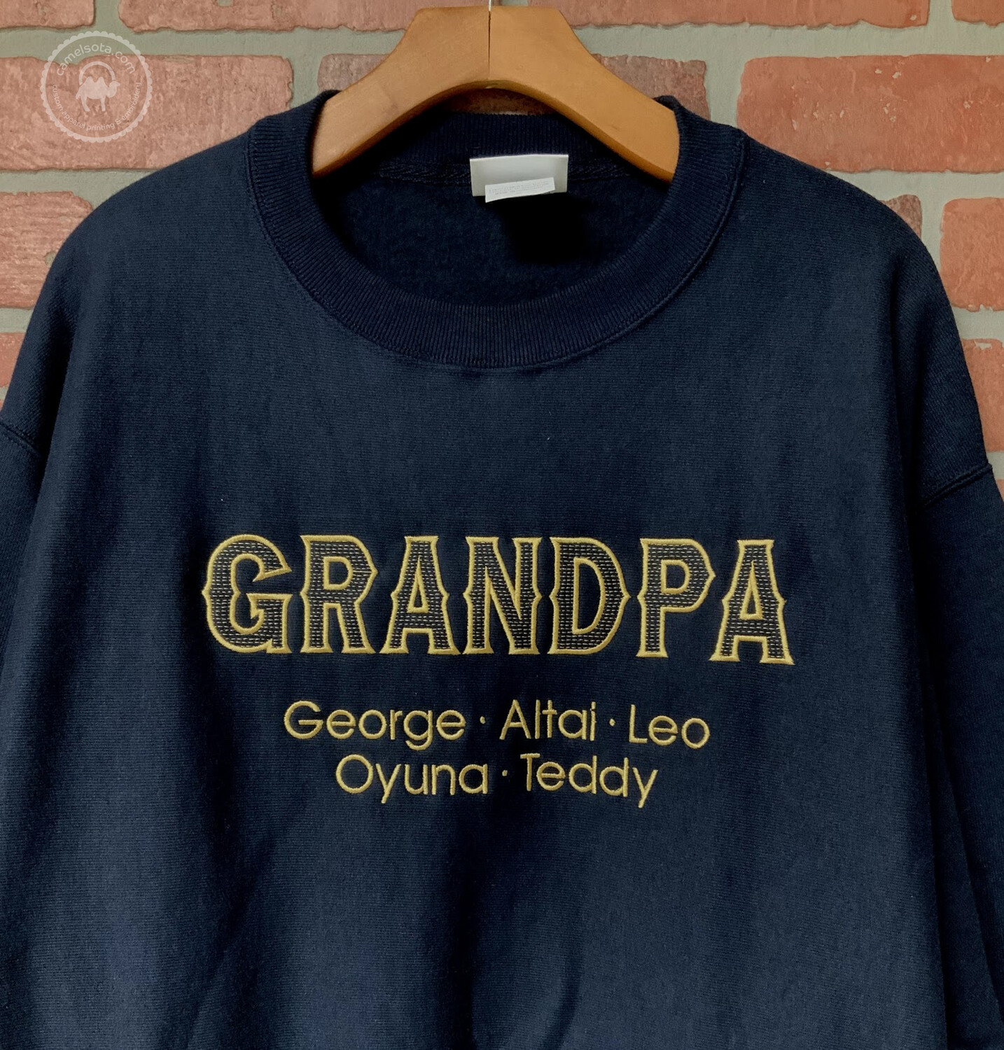 Embroidered Grandpa Sweatshirt with Grandkids Names
