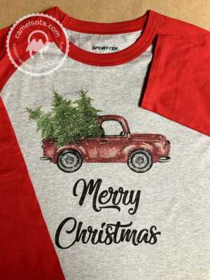 Family Coordinating Christmas Shirts and Pajama Pants - Retro Truck - Grey