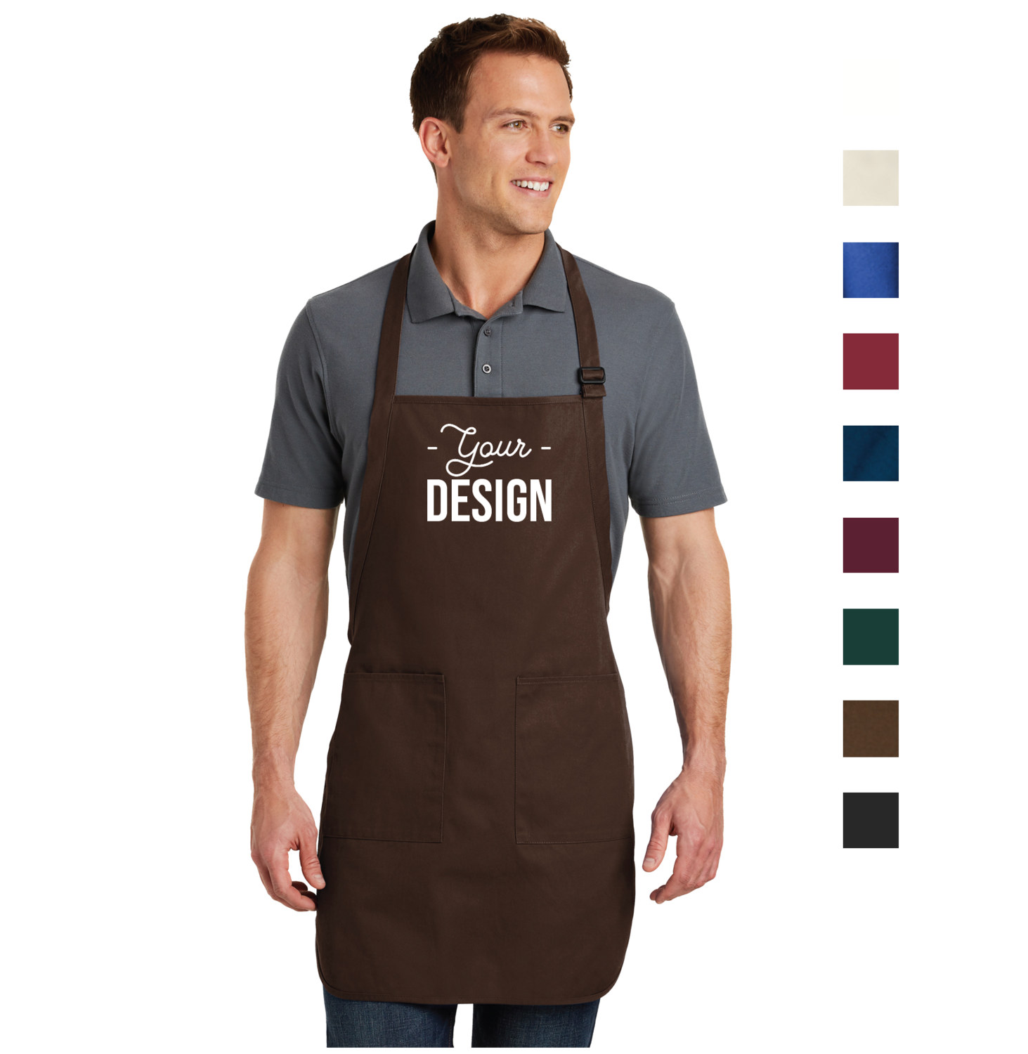 Port Authority Full-Length Two-Pocket Bib Apron