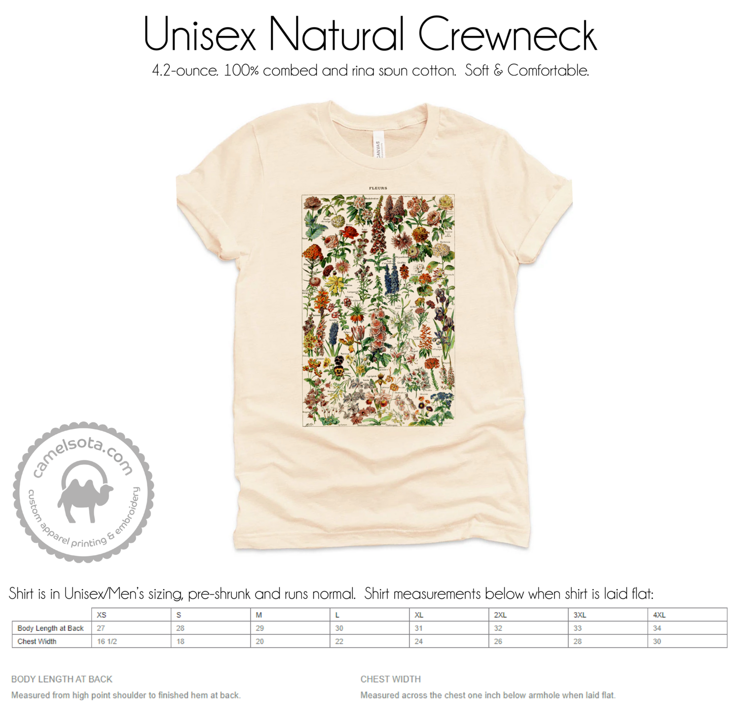 Wildflower Shirt, SHIRT STYLE \ COLOR: Crewneck / Natural