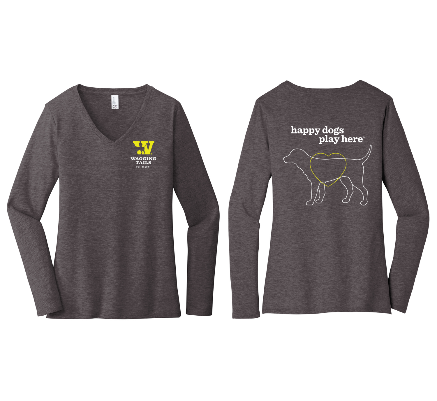 Wagging Tails District Women’s Very Important Tee ® Long Sleeve V-Neck