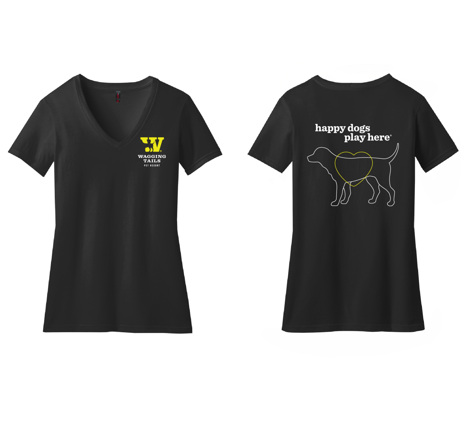 Wagging Tails District Women’s Perfect Blend ® V-Neck Tee