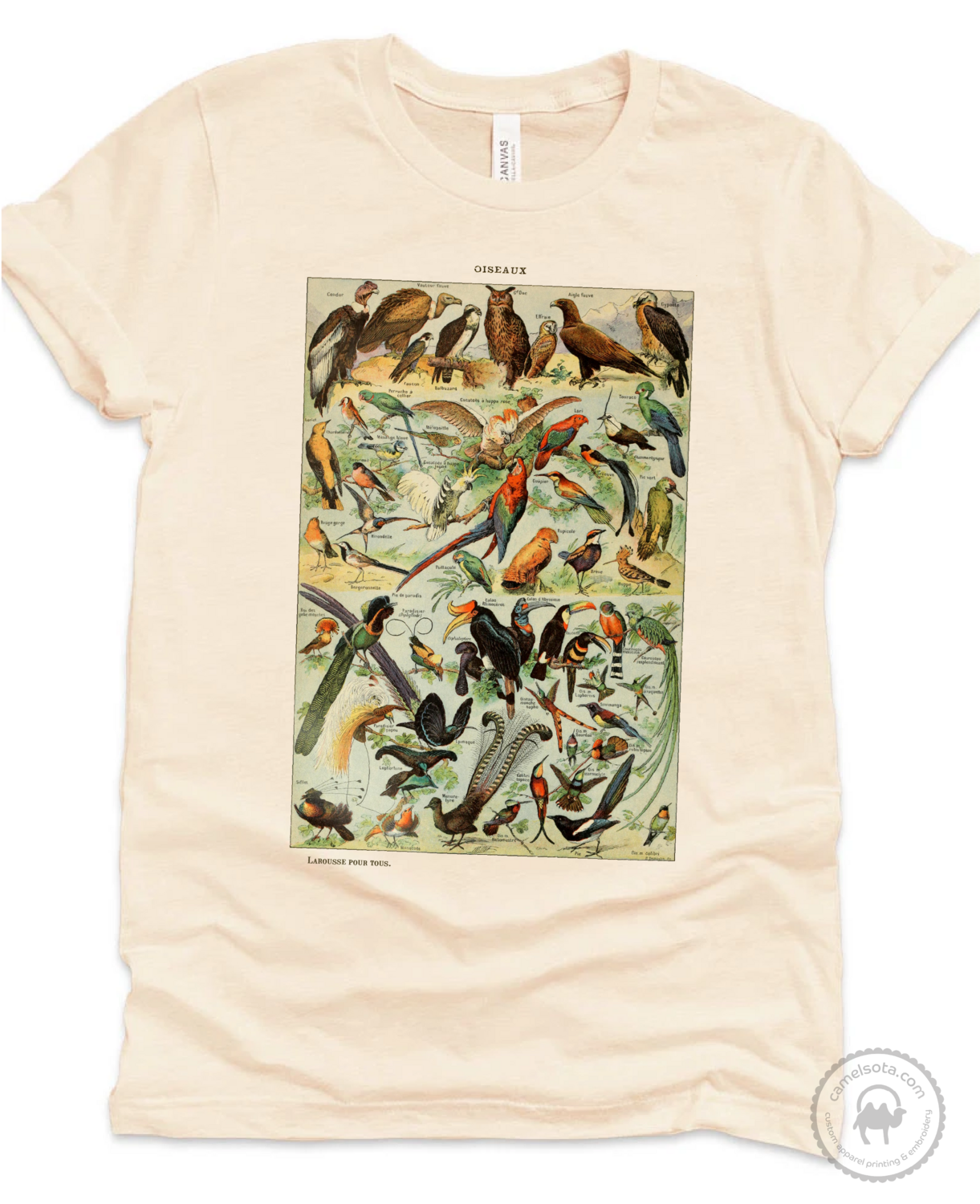Birds Vintage Ilustration Shirt, SHIRT STYLE \ COLOR: Crewneck / Natural