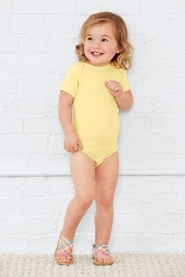 Rabbit Skins Infant Short Sleeve Baby Rib Bodysuit