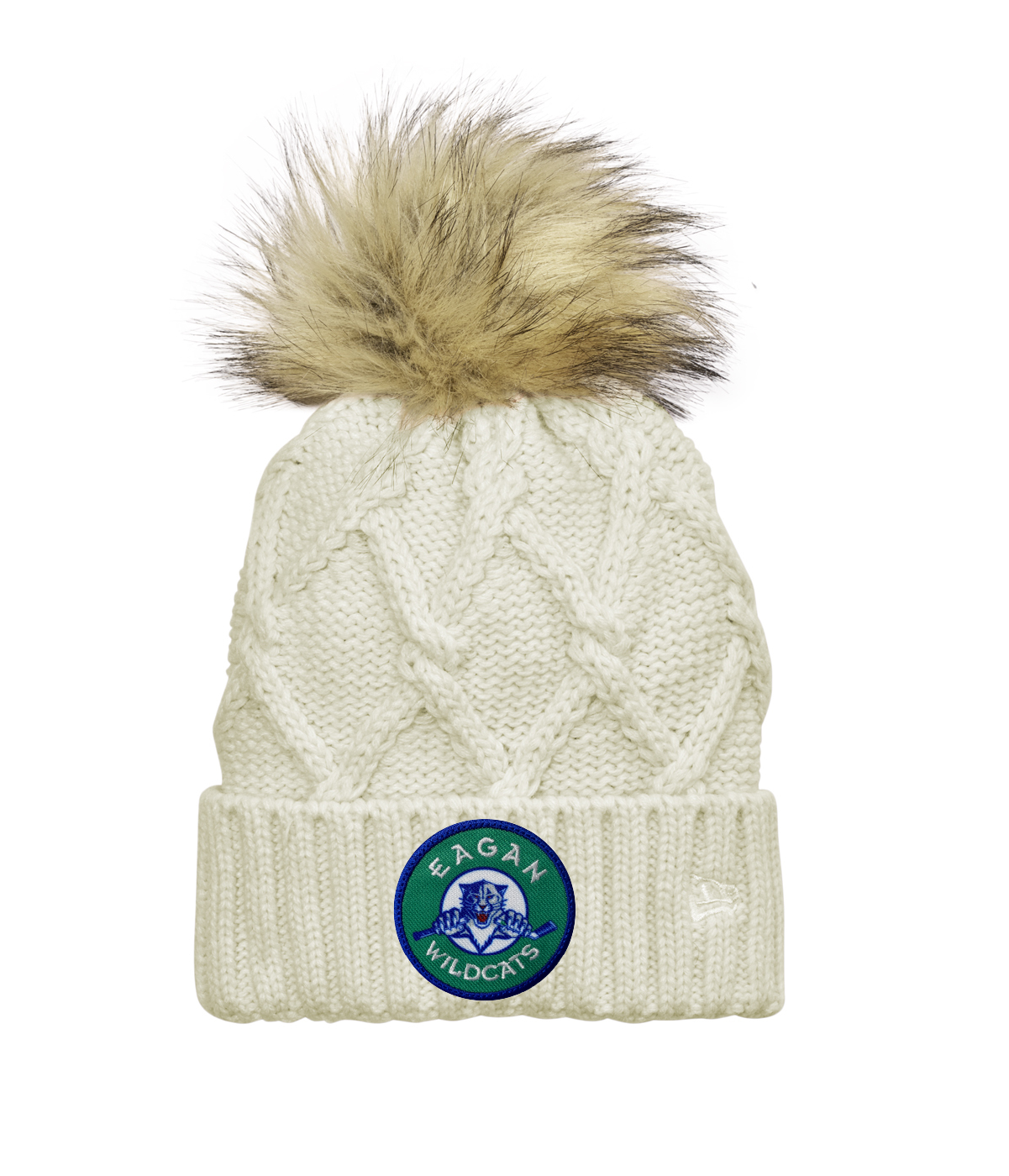 Eagan Hockey New Era Faux Fur Pom Beanie