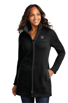 SpartaCats Ladies Sweater Fleece Long Jacket