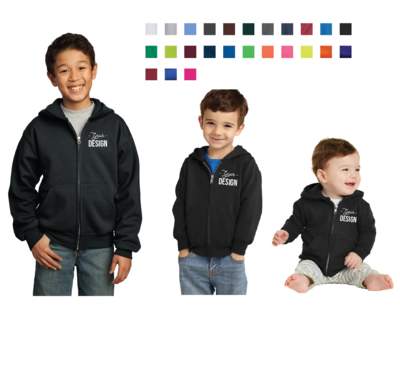 Port & Company Core Fleece Full-Zip Hooded Sweatshirt - Youth, Toddler & Infants