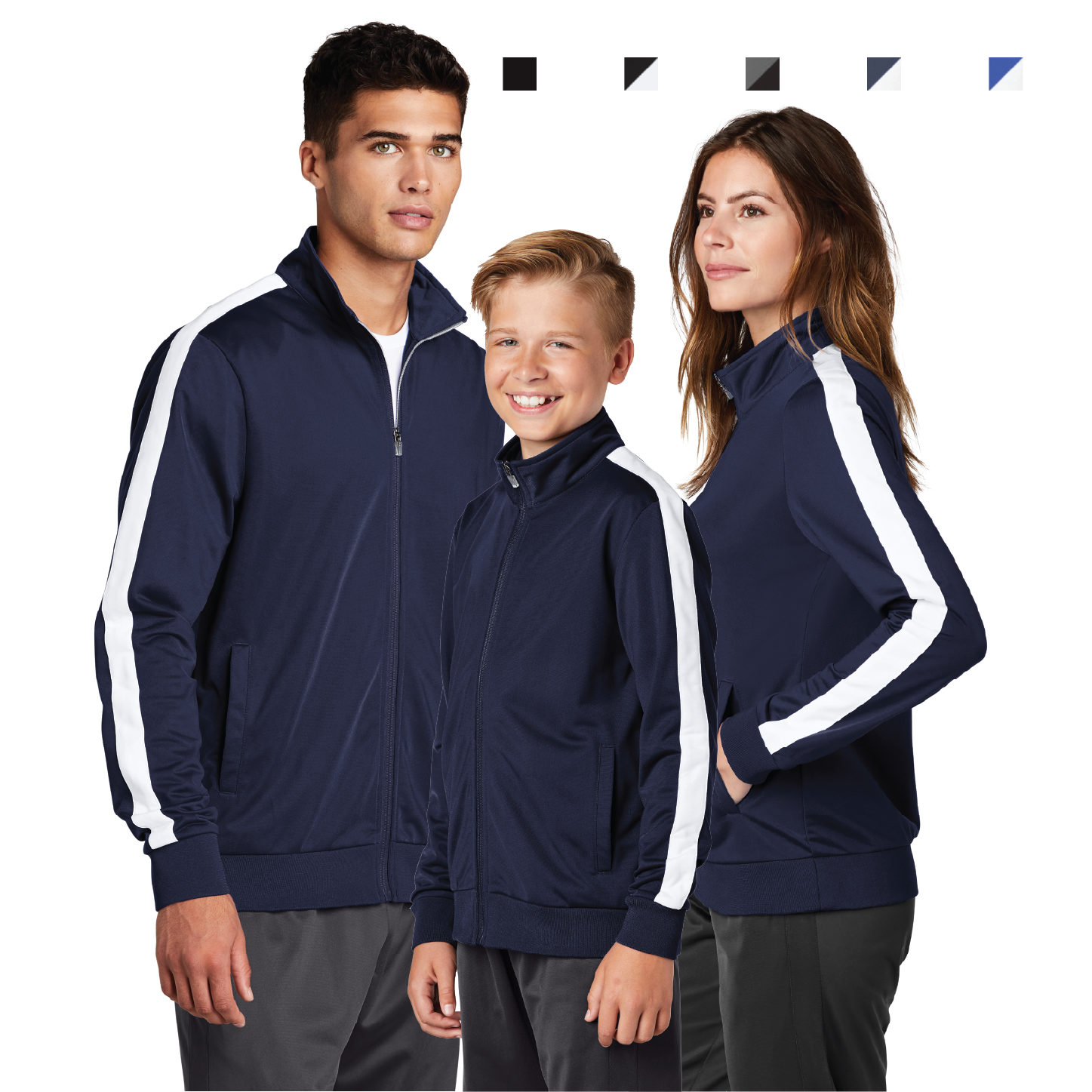 Sport-Tek Tricot Sleeve Stripe Track Jacket - Men's, Ladies & Youth