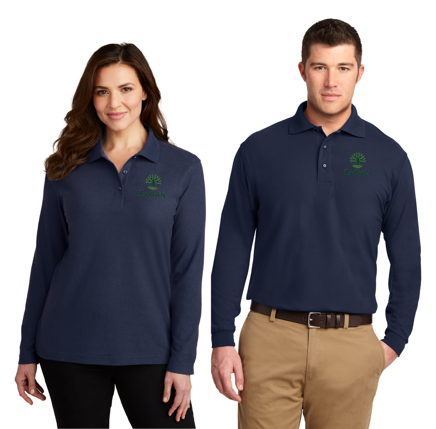 City of Eagan Port Authority Silk Touch Long Sleeve Polo