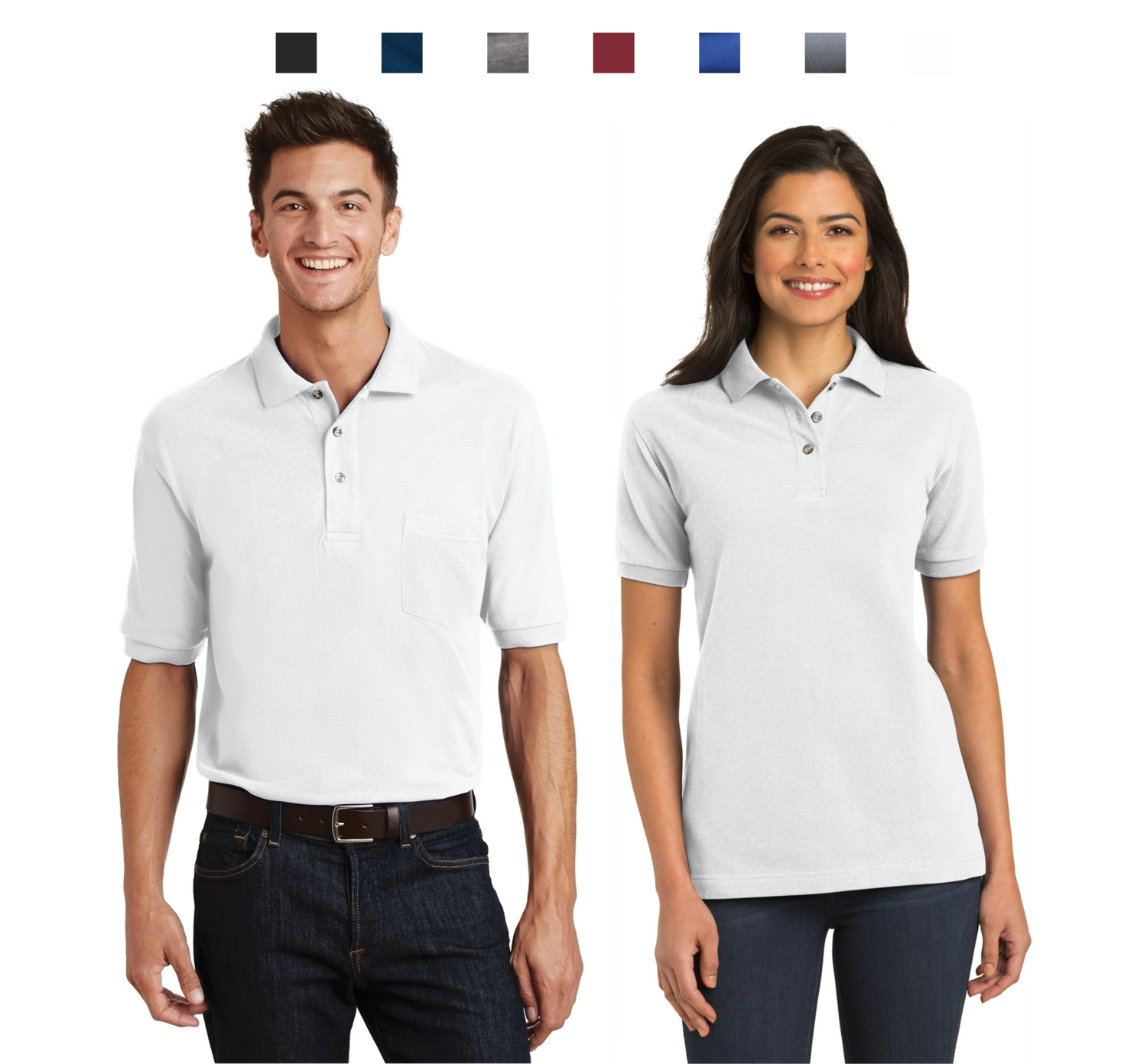 Port Authority Heavyweight Cotton Pique Polo - Men&#39;s, Ladies, with Pocket &amp; Tall