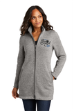 Eagan Ice Crystal Ladies Sweater Fleece Long Jacket