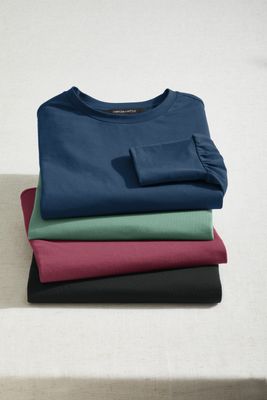 Mercer+Mettle Women’s Stretch Jersey Long Sleeve Blouson Top