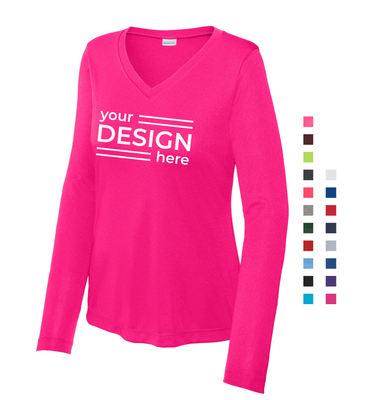 Sport-Tek Women&#39;s Long Sleeve PosiCharge Competitor V-Neck Tee