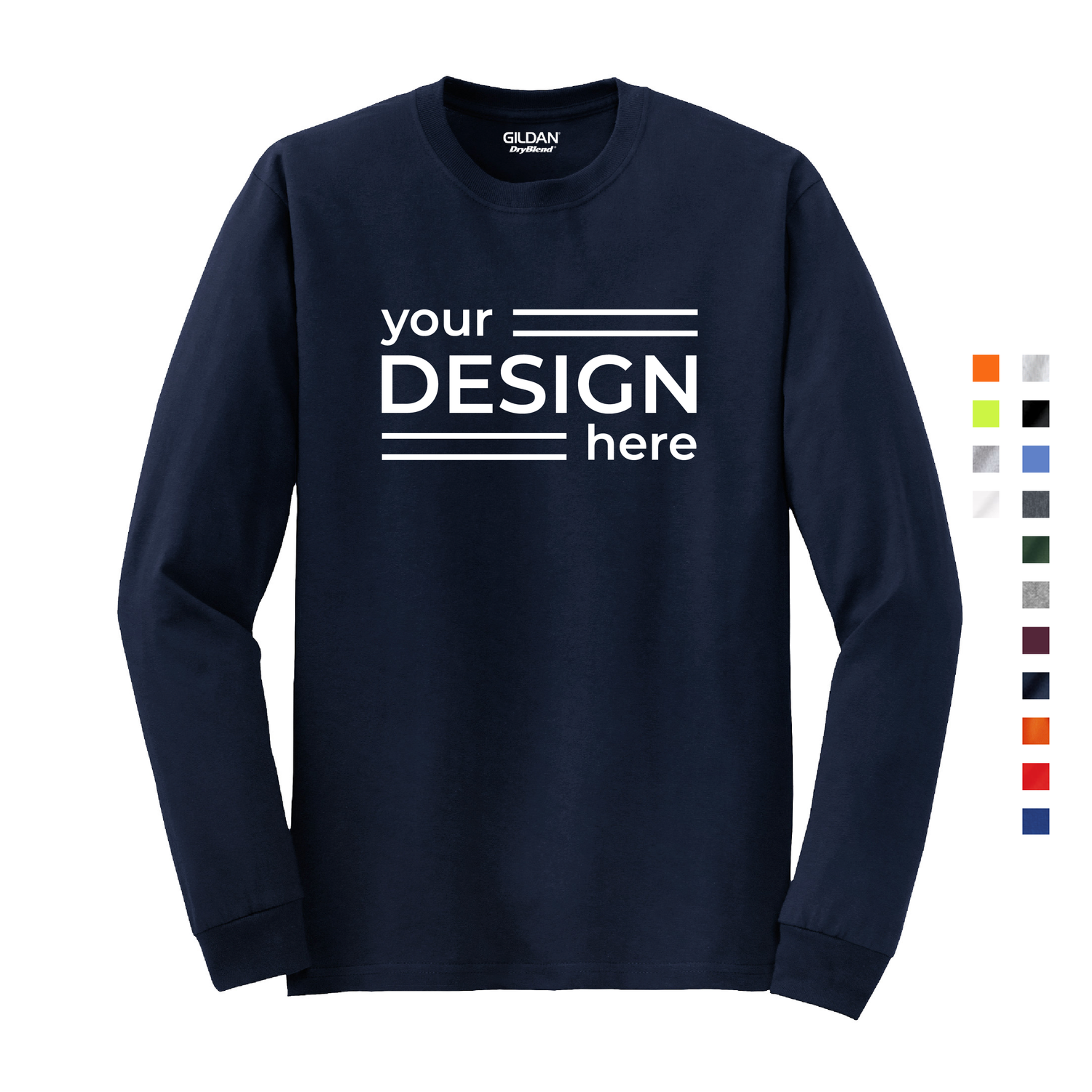 Gildan DryBlend 50 Cotton/50 Poly Long Sleeve Unisex Adult T-Shirt
