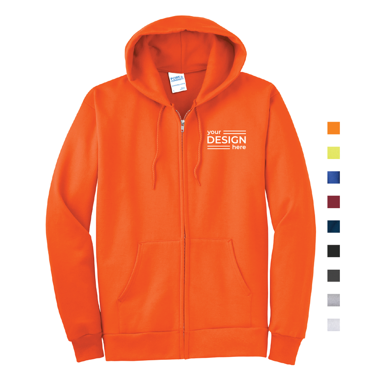 Port &amp; Company Essential Fleece Full-Zip Hooded Sweatshirt - Regular &amp; Tall