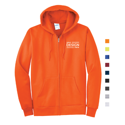 Port &amp; Company Essential Fleece Full-Zip Hooded Sweatshirt - Regular &amp; Tall