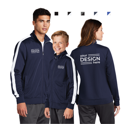Sport-Tek Tricot Sleeve Stripe Track Jacket - Men&#39;s, Ladies &amp; Youth