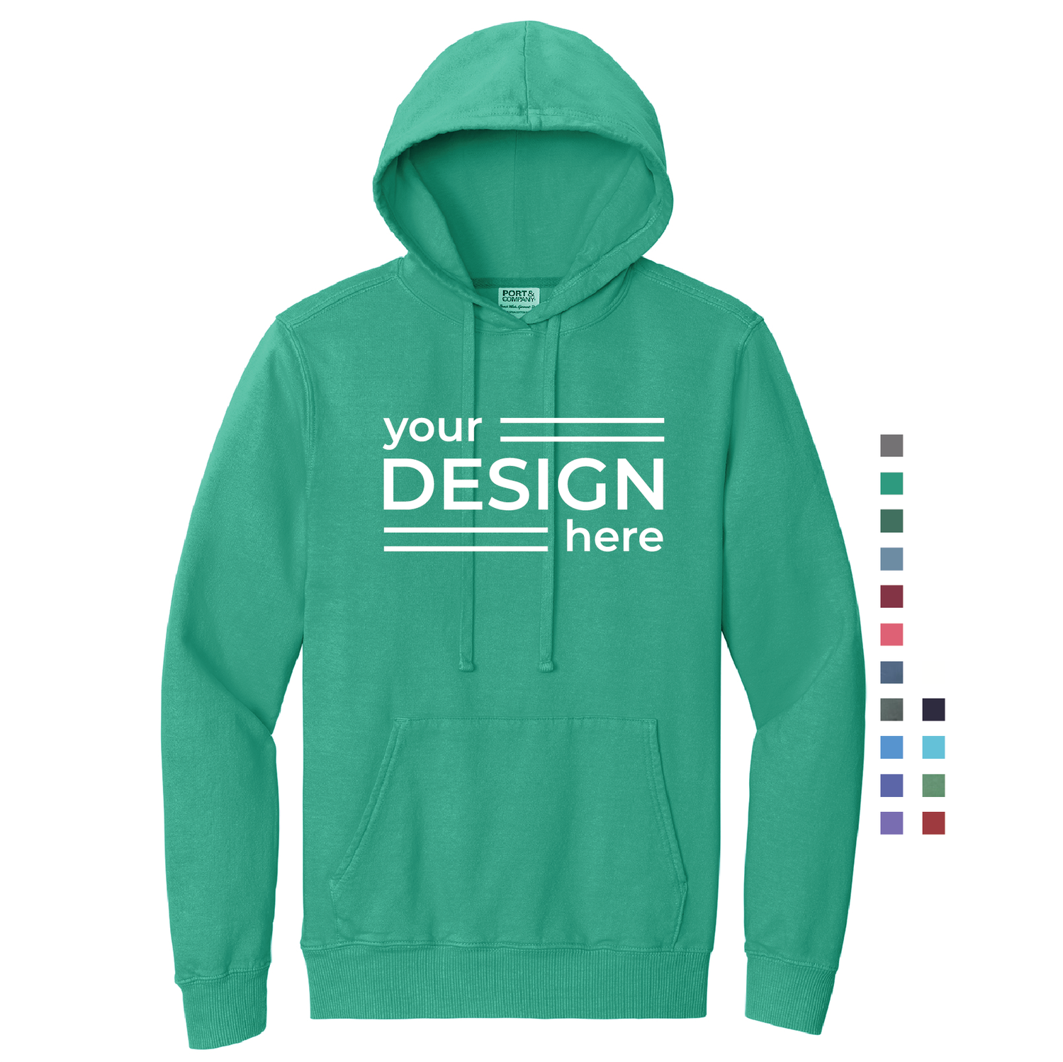 Port &amp; Company Beach Wash Garment-Dyed Pullover Hooded Sweatshirt