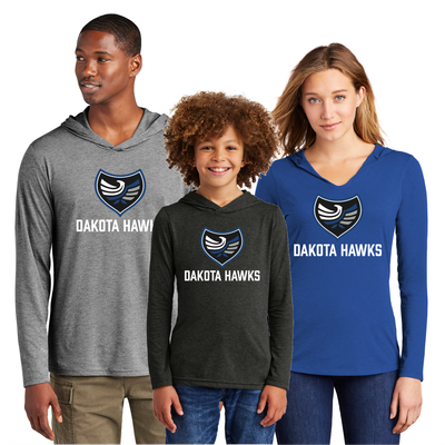Dakota Hawks District Perfect Tri Long Sleeve Hoodie - Men&#39;s Ladies &amp; Youth