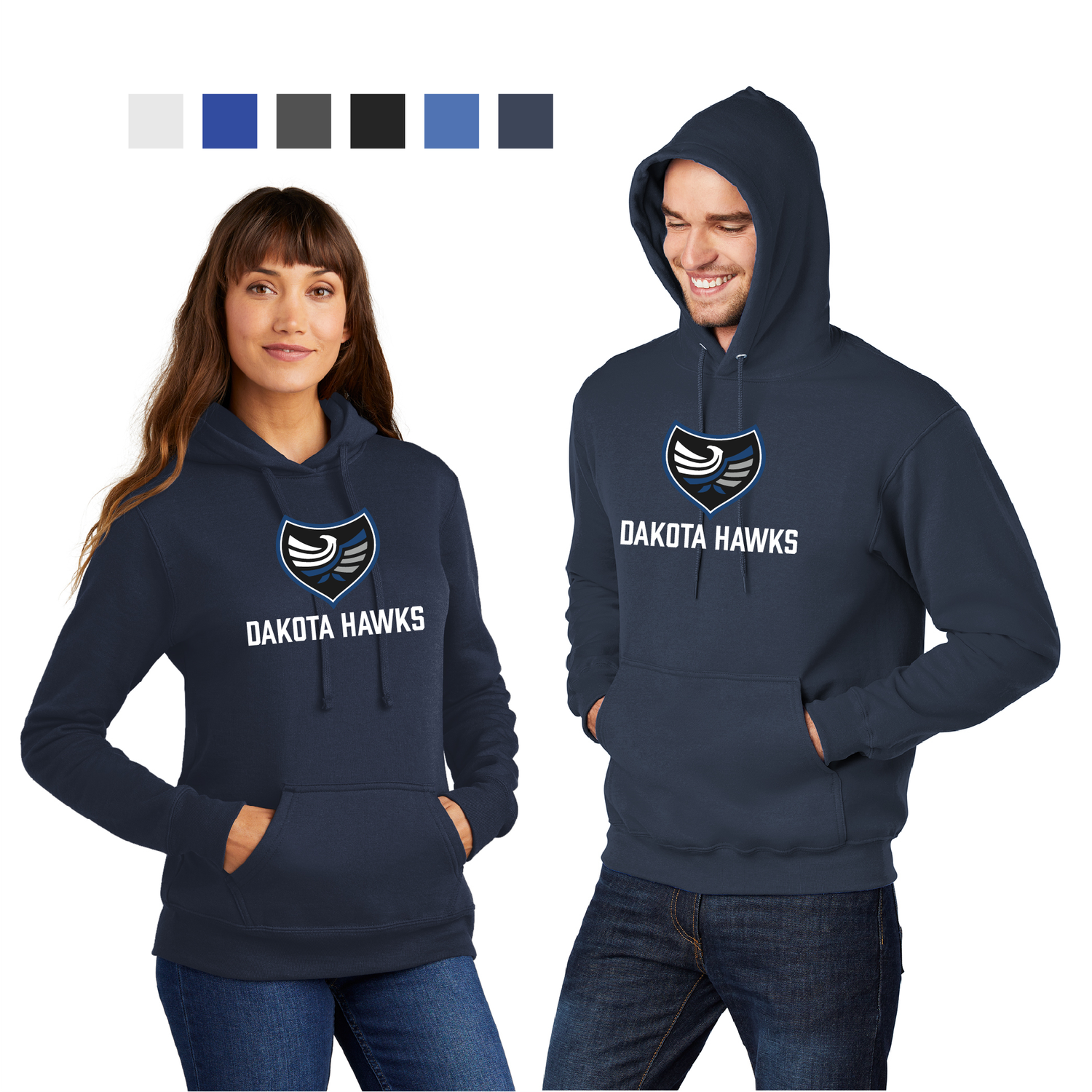 Dakota Hawks Port &amp; Co Core Hoodie - Men&#39;s &amp; Ladies