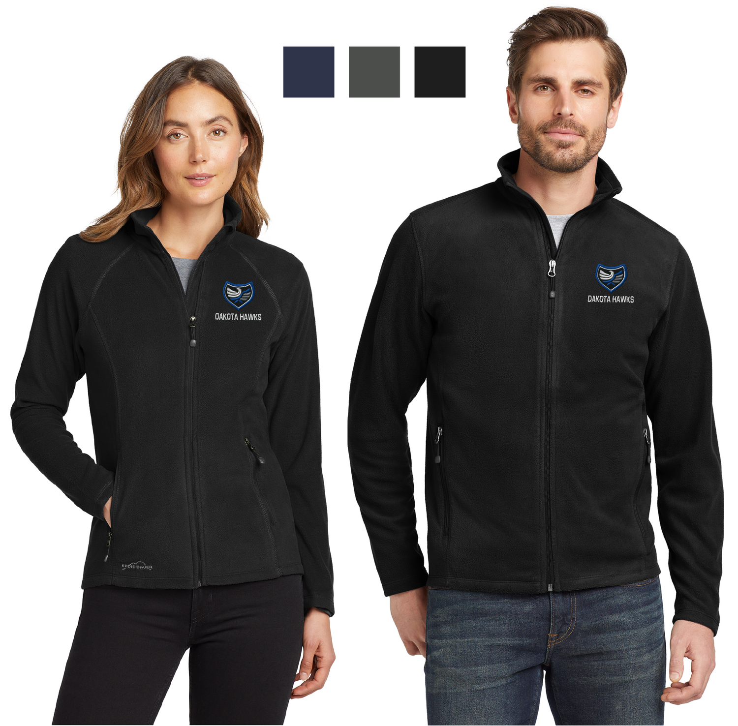 Dakota Hawks Eddie Bauer Full-Zip Microfleece Jacket - Men&#39;s &amp; Ladies