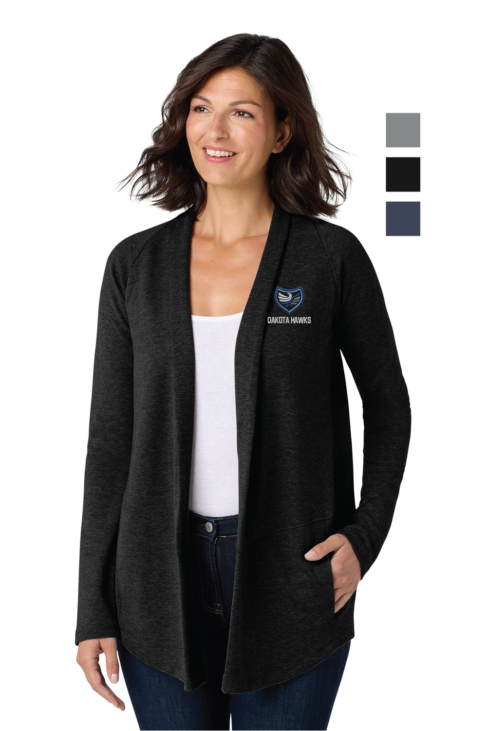 Dakota Hawks Port Authority Women&#39;s Interlock Cardigan