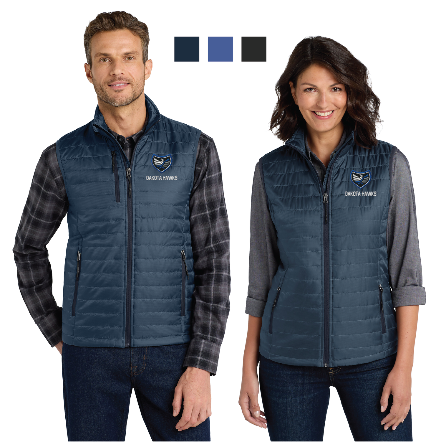 Dakota Hawks Port Authority Packable Puffy Vest - Men&#39;s &amp; Ladies