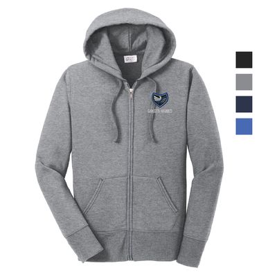 Dakota Hawks Port &amp; Co Core Fleece Full-Zip Hoodie - Men&#39;s &amp; Ladies