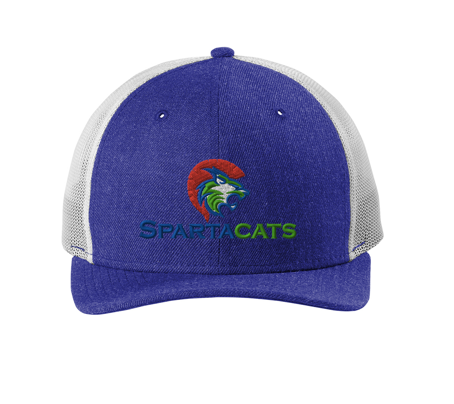 SpartaCats Snapback Low Profile Trucker Cap, Hat Color: Royal/White