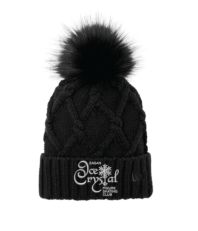 Eagan Ice Crystal New Era Faux Fur Pom Beanie