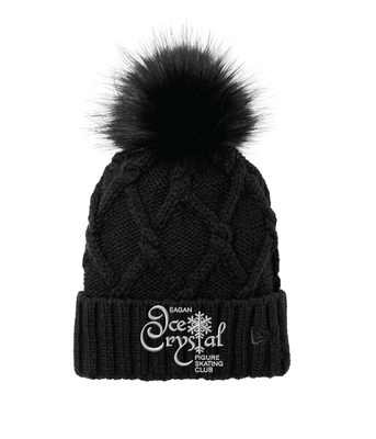 Eagan Ice Crystal New Era Faux Fur Pom Beanie