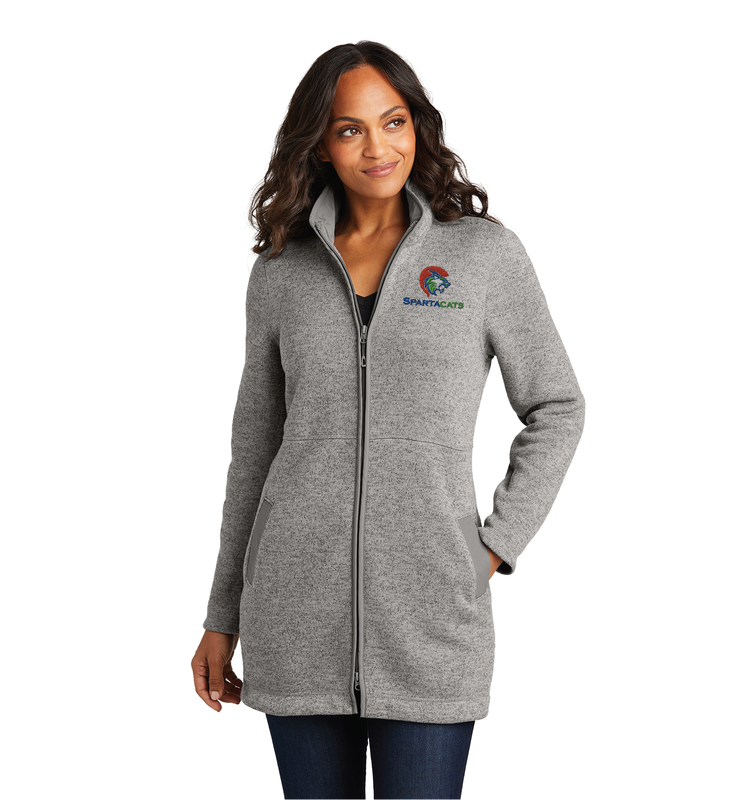 SpartaCats Ladies Sweater Fleece Long Jacket
