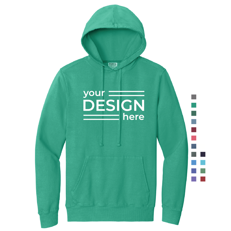 Port &amp; Company Beach Wash Garment-Dyed Pullover Hooded Sweatshirt